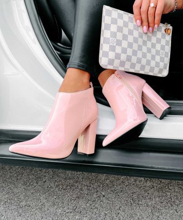 To Glam To Care Patent Leather Ankle Booties (Pink) · NanaMacs