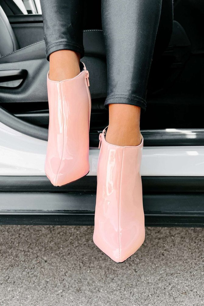 To Glam To Care Patent Leather Ankle Booties (Pink) · NanaMacs - Image 3
