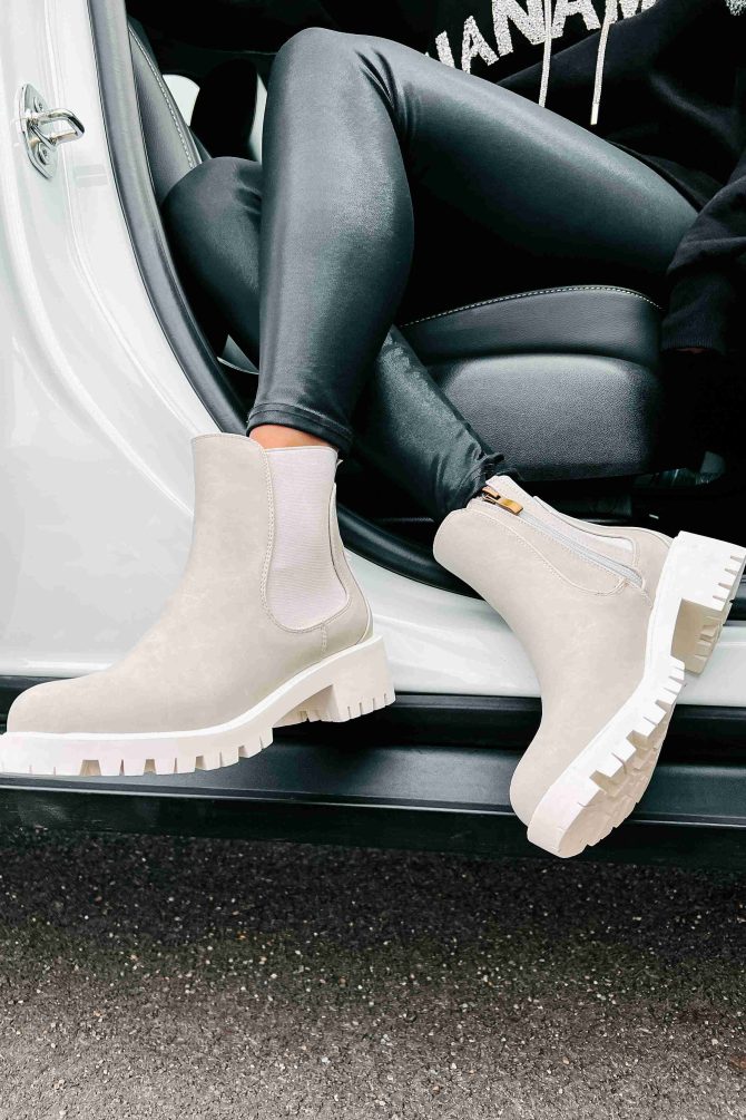 Dreya Lug Sole Chelsea Boots (Grey) · NanaMacs - Image 4
