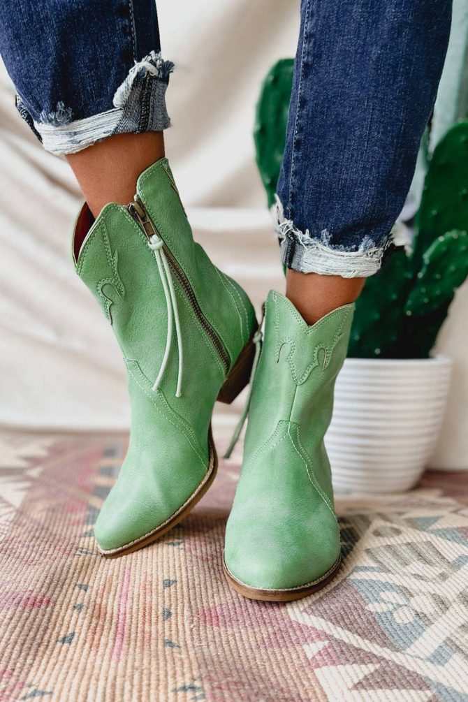 Ramsey Western Booties (Green) · NanaMacs - Image 2