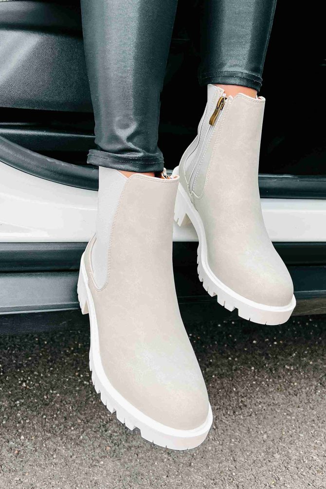 Dreya Lug Sole Chelsea Boots (Grey) · NanaMacs - Image 2