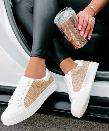 Island Casual Woven Straw Sneakers (Light Tan Rafia/White) · NanaMacs