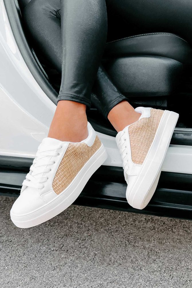 Island Casual Woven Straw Sneakers (Light Tan Rafia/White) · NanaMacs - Image 4