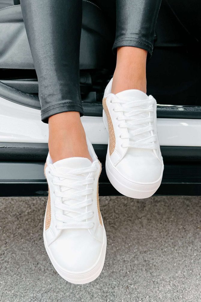 Island Casual Woven Straw Sneakers (Light Tan Rafia/White) · NanaMacs - Image 3