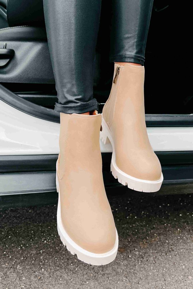 Dreya Lug Sole Chelsea Boots (Nude) · NanaMacs - Image 2