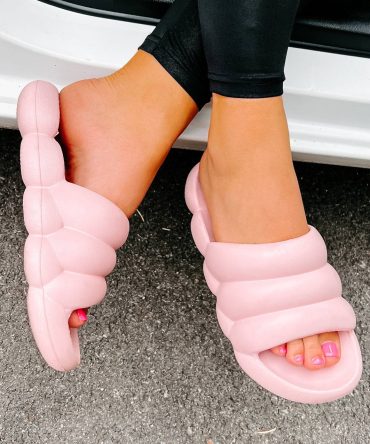 So On Trend Cushioned Slides (Pink) · NanaMacs