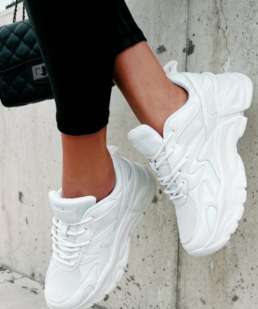 Just Like Kim Chunky Dad Sneakers (White) · NanaMacs