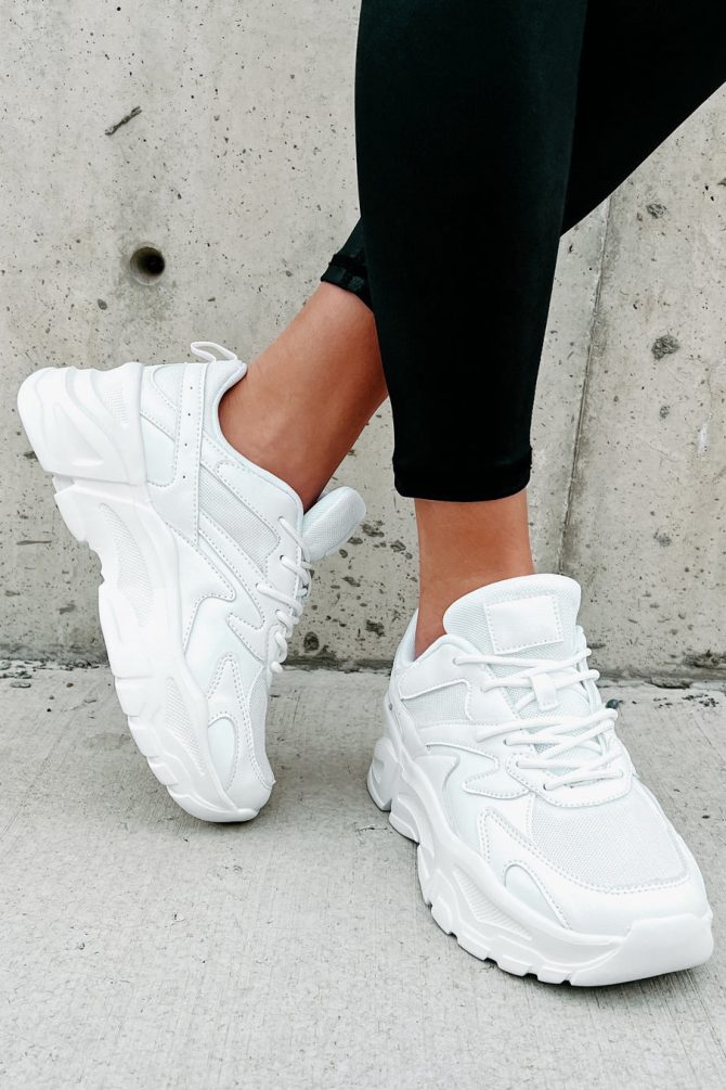 Just Like Kim Chunky Dad Sneakers (White) · NanaMacs - Image 2