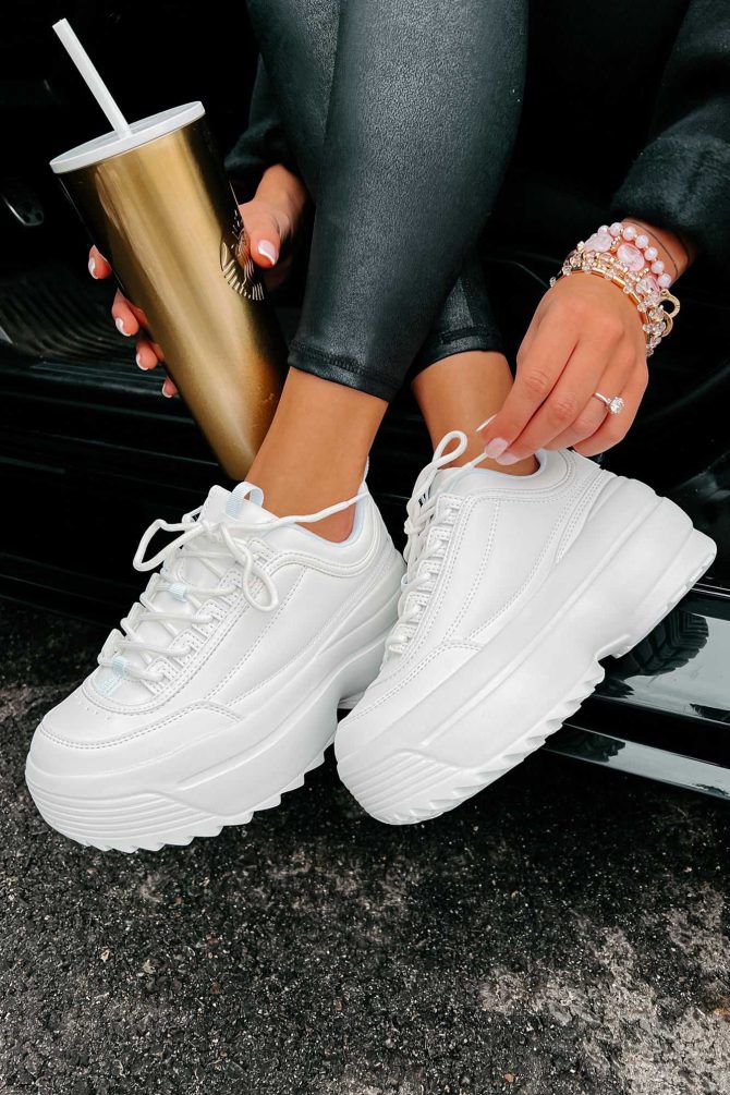 Beyond Basic Platform Sneakers (White) · NanaMacs - Image 3