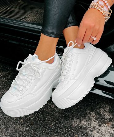 Beyond Basic Platform Sneakers (White) · NanaMacs