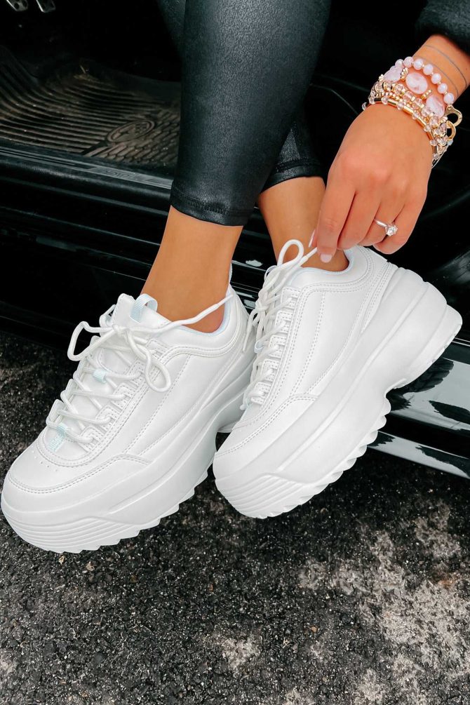 Beyond Basic Platform Sneakers (White) · NanaMacs