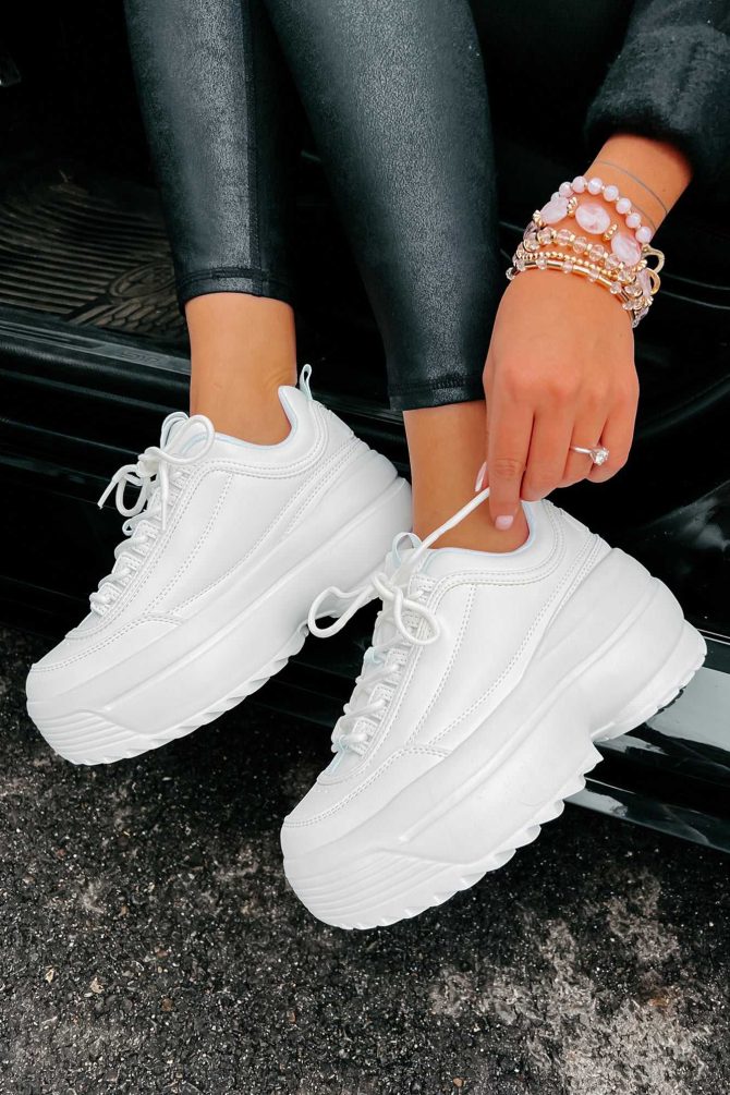 Beyond Basic Platform Sneakers (White) · NanaMacs - Image 4