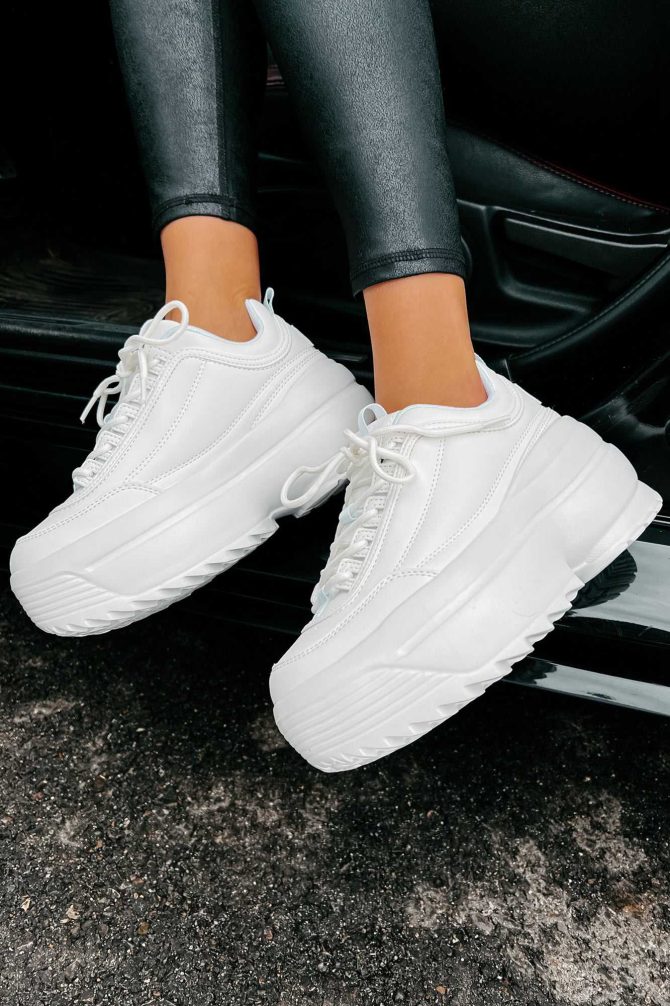 Beyond Basic Platform Sneakers (White) · NanaMacs - Image 2