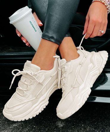 Talk Me Up Chunky Dad Sneakers (Beige) · NanaMacs