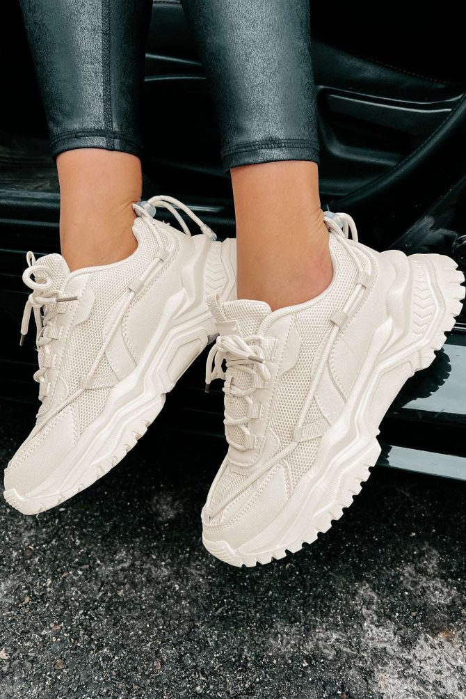 Talk Me Up Chunky Dad Sneakers (Beige) · NanaMacs - Image 3