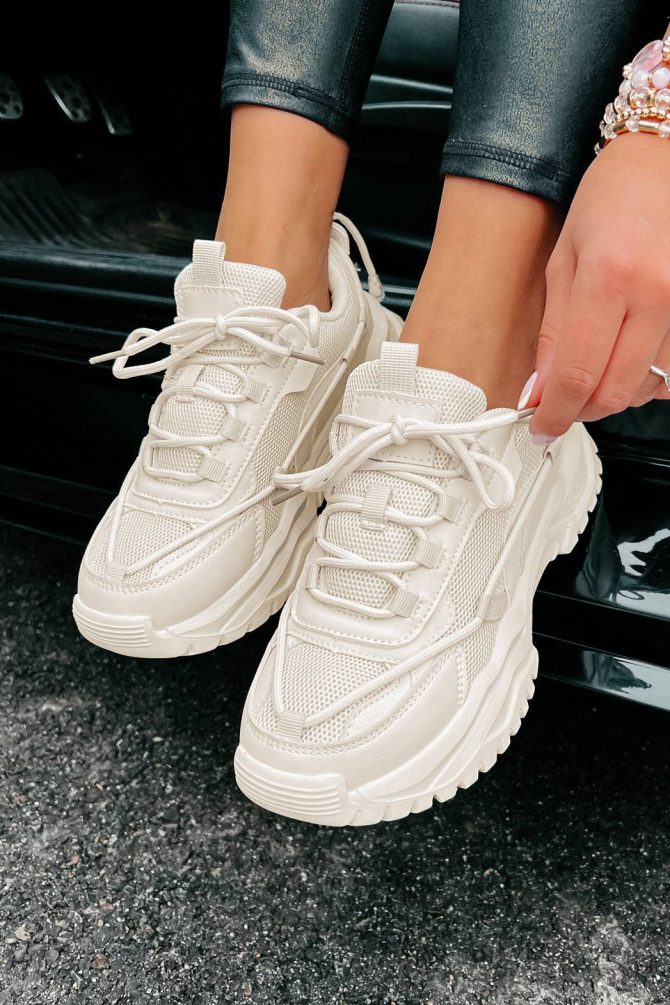 Talk Me Up Chunky Dad Sneakers (Beige) · NanaMacs - Image 4
