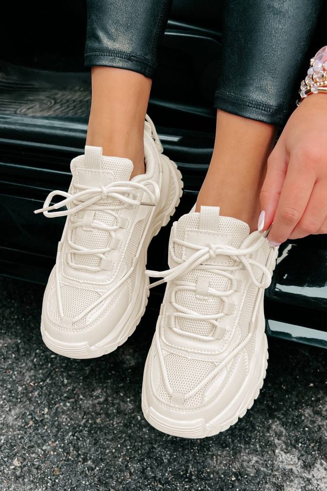 Talk Me Up Chunky Dad Sneakers (Beige) · NanaMacs - Image 2