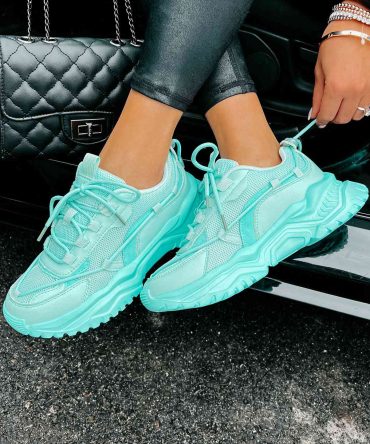 Talk Me Up Chunky Dad Sneakers (Teal) · NanaMacs