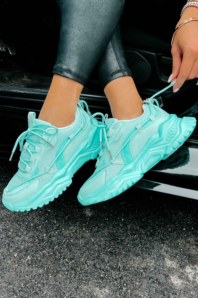 Talk Me Up Chunky Dad Sneakers (Teal) · NanaMacs - Image 4