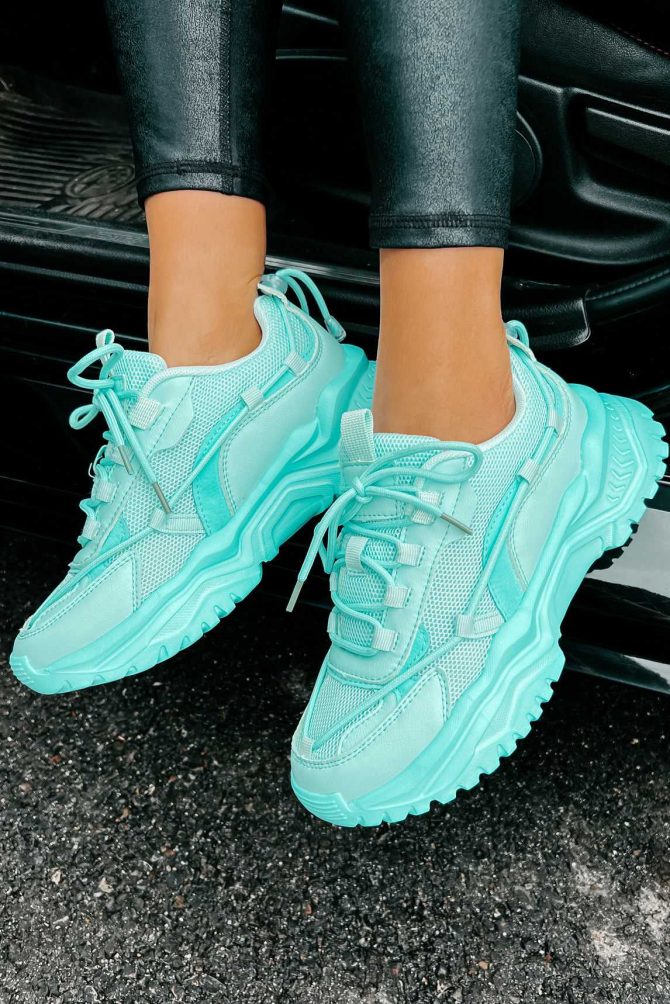 Talk Me Up Chunky Dad Sneakers (Teal) · NanaMacs - Image 2