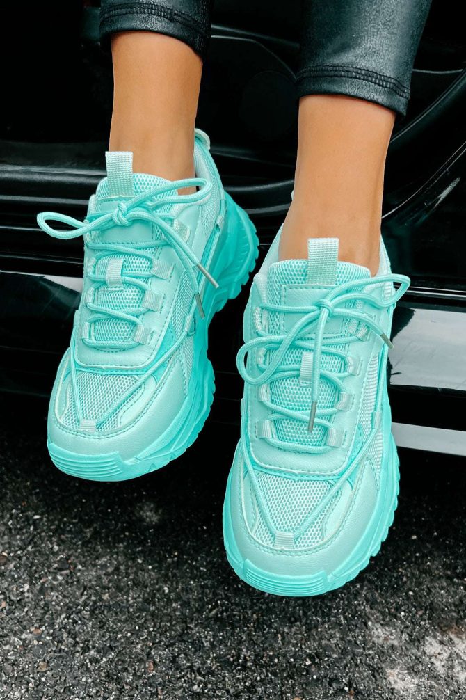 Talk Me Up Chunky Dad Sneakers (Teal) · NanaMacs - Image 3