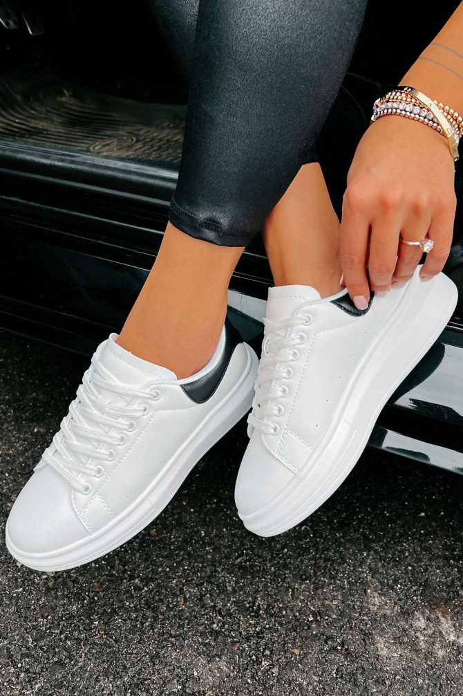 Sidewalk Strut Platform Sneaker (White/Black) · NanaMacs - Image 4