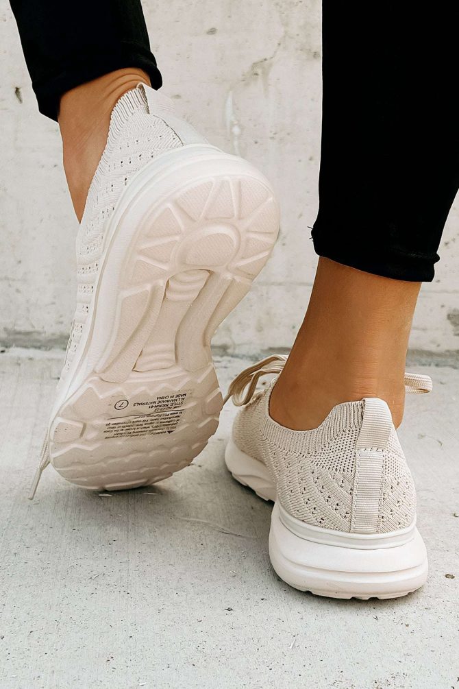 I'd Rather Walk Knit Sneaker (Taupe) · NanaMacs - Image 4