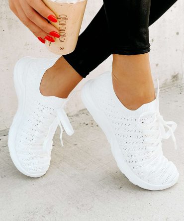 I'd Rather Walk Knit Sneaker (White) · NanaMacs