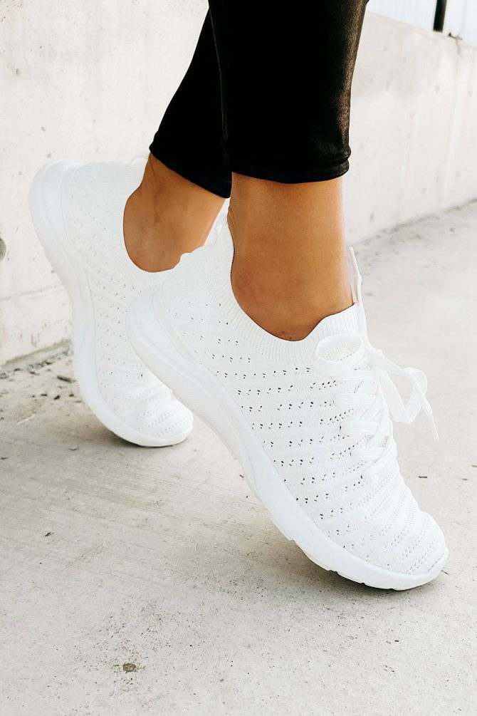 I'd Rather Walk Knit Sneaker (White) · NanaMacs - Image 3