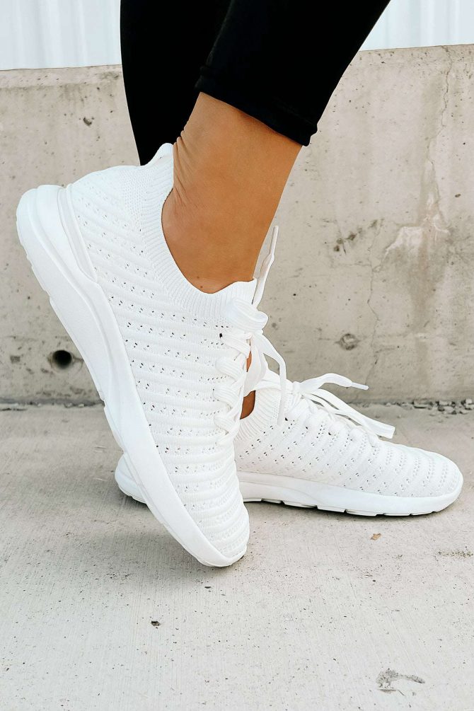 I'd Rather Walk Knit Sneaker (White) · NanaMacs - Image 2
